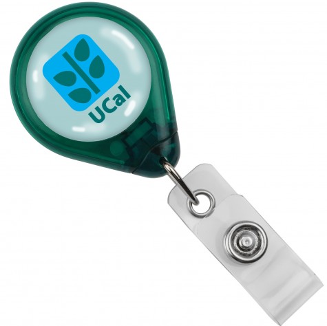 Premium badge reel with domed label.